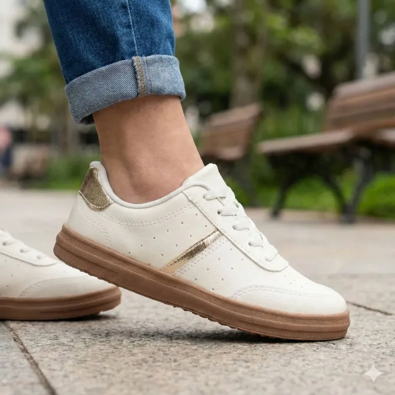 Tênis Feminino Mississipi Napa Off White/Dourado - 37