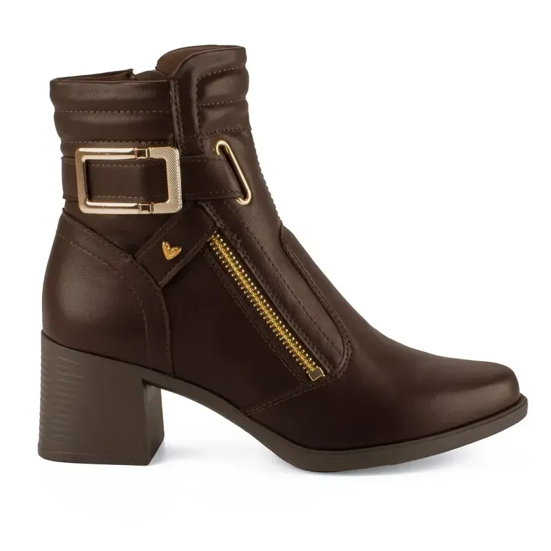 Bota Ankle Boot Mississipi Berteli Feminina Café CAFE - 38