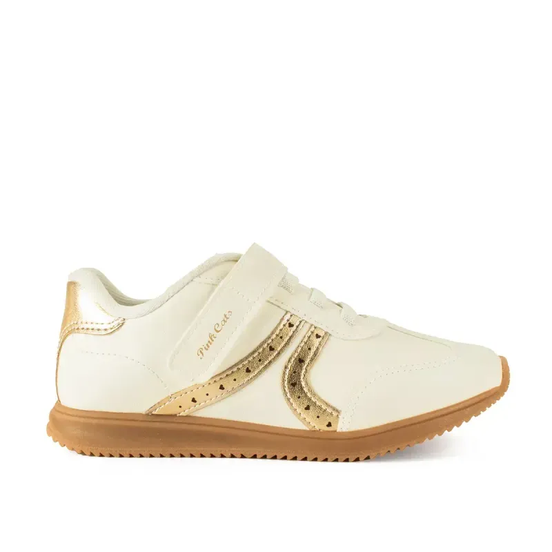 Tênis Pink Cats Infantil Jogging Branco 29
