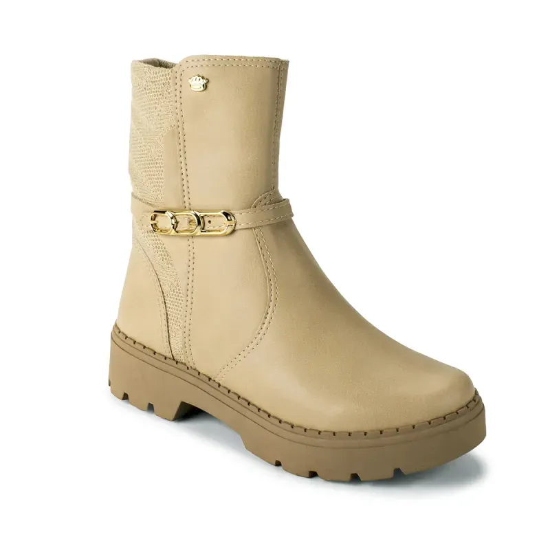 Bota Pink Cats Infantil de Cano Médio Bege 33