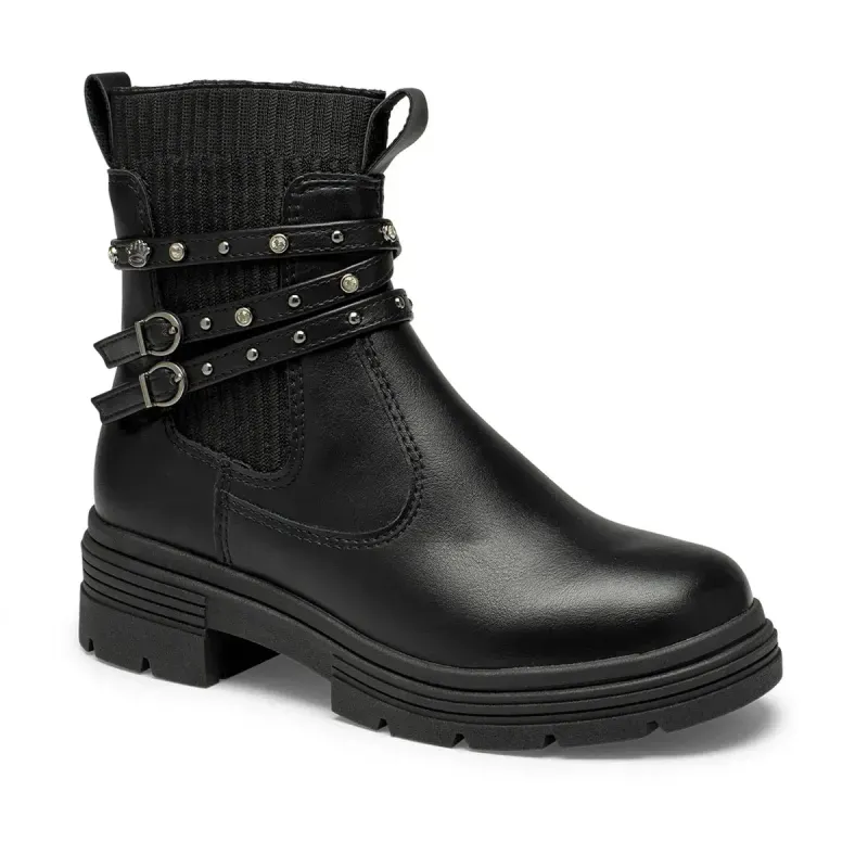 Bota Pink Cats Infantil de Cano Curto Preta 33