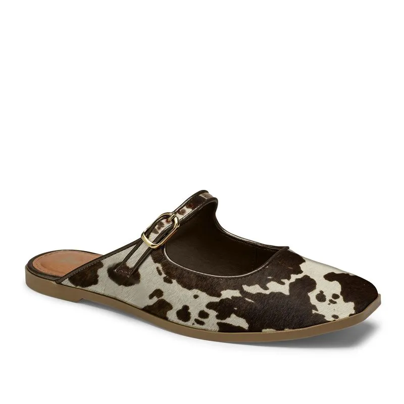 Mule Tanara em Couro Animal Print 36