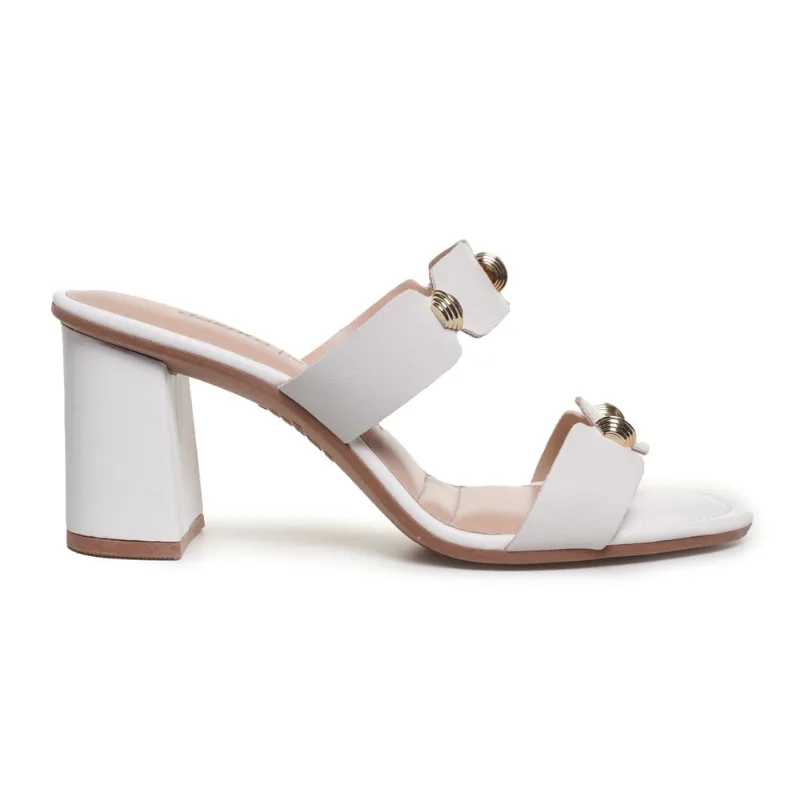 Tamanco Dakota Salto Grosso Aplicações Feminino Branco BRANCO - 38