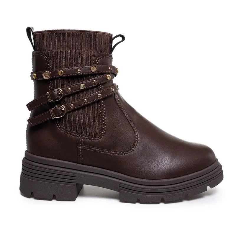Bota Pink Cats Ankle Boot Infantil Marrom MARROM - 32