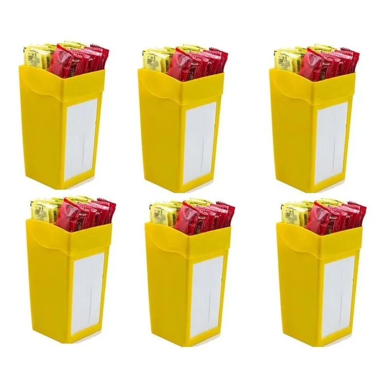 Porta Guardanapo Sache Bar Lanchonete Kit 6 Pc Várias Amarel