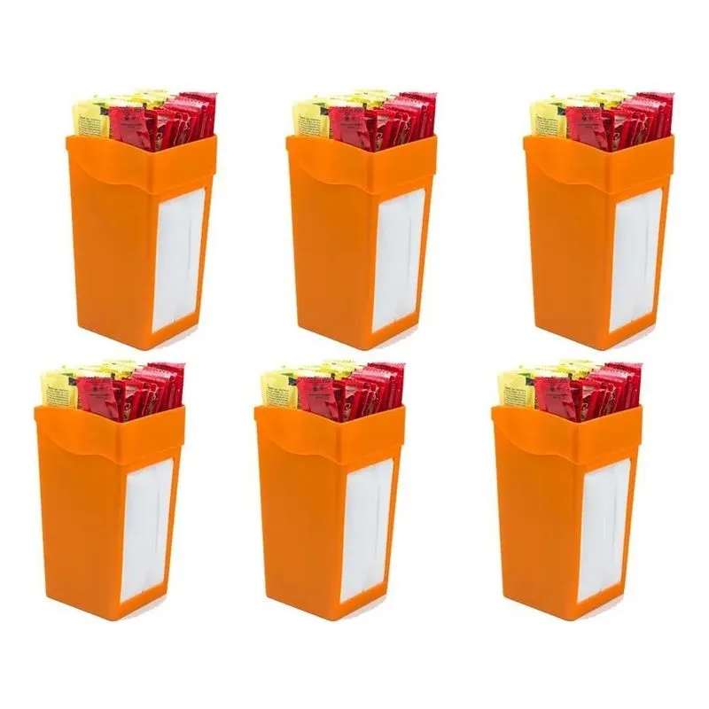 Porta Guardanapo Sache Bar Lanchonete Kit 6 Pc Várias Laranj