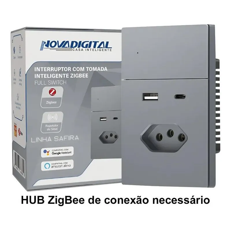 Interruptor Inteligente Zigbee Novadigital 1 Tecla Botão Cli