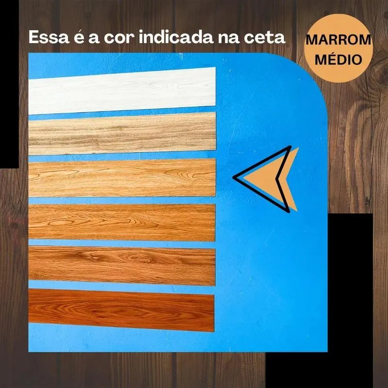 Piso Vinilico Autocolante Régua Amadeirado Caixa 5m Marrom
