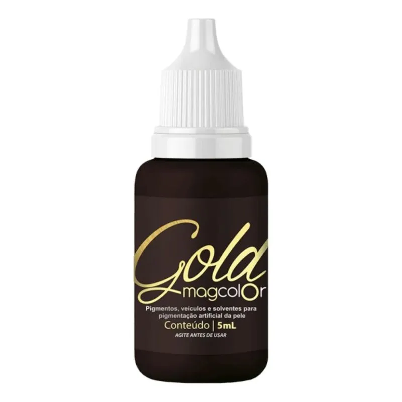 3x Pigmento Mag Color Gold 5ml - Cor Castanho Escuro Intenso