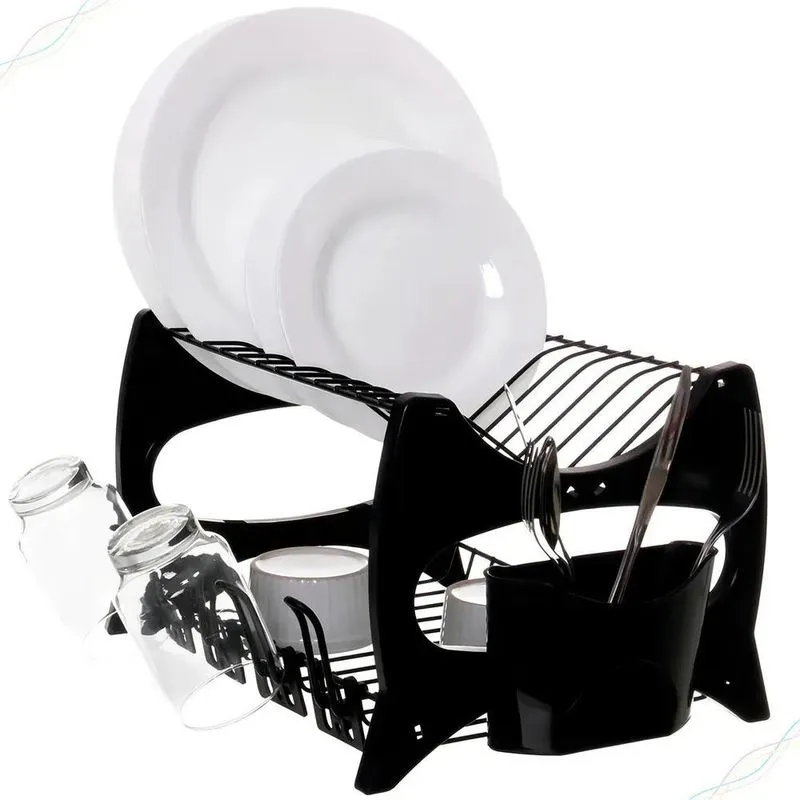 2x Escorredor De Pratos Pratico Cozinha Pia Porta Talher Cop