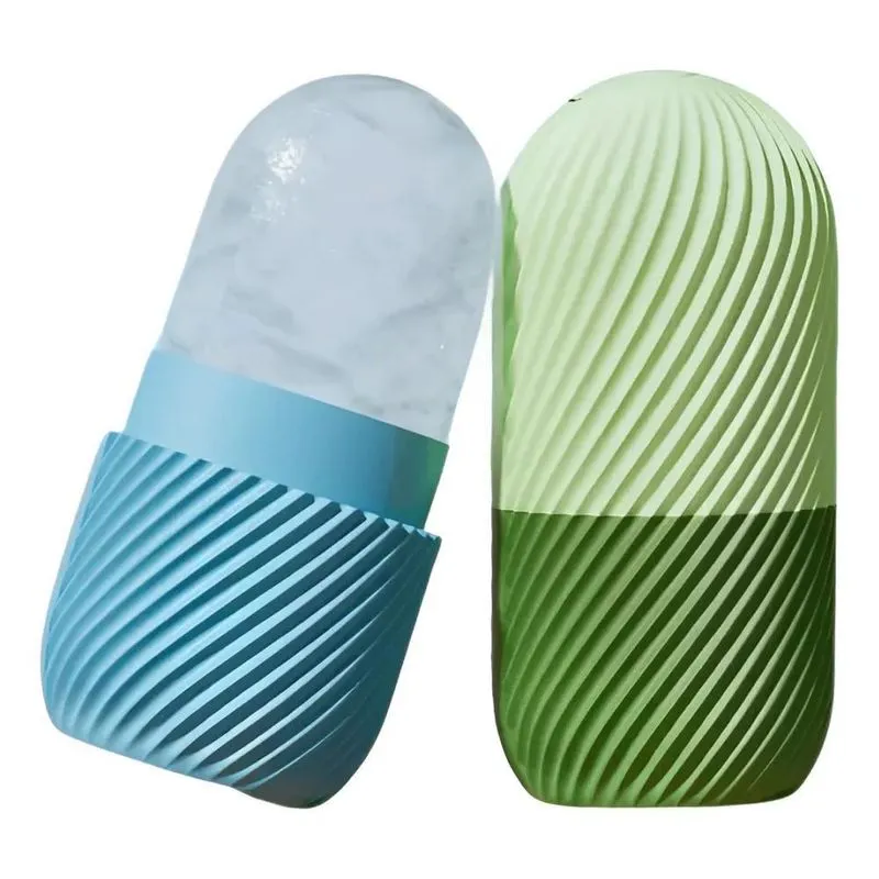 3x Kit 2 Rolos Faciais De Gelo Em Silicone Massageador Facia