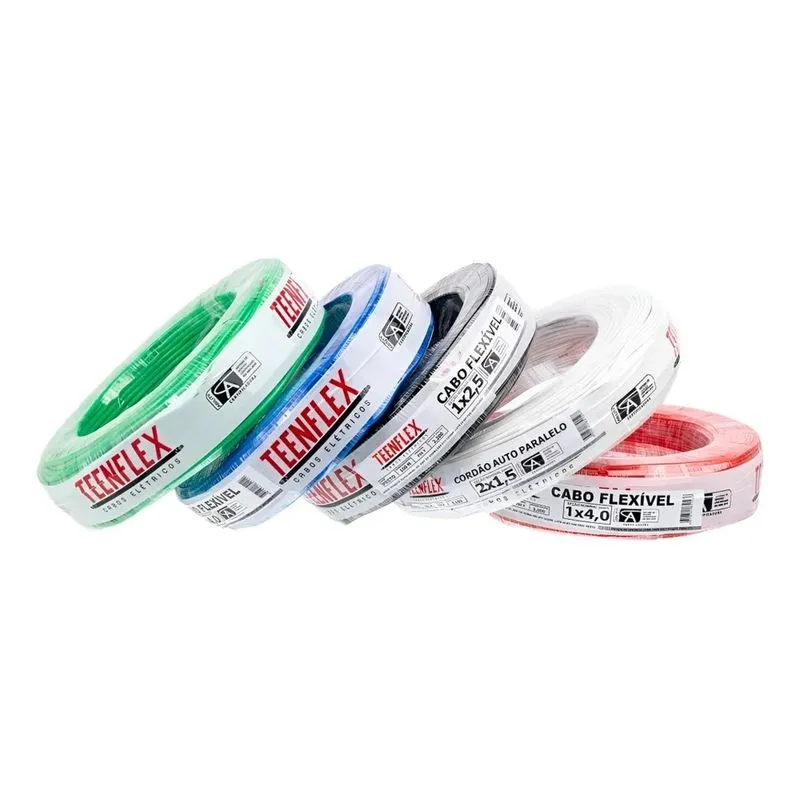 Fio Elétrico Flexível 6mm Rolo Com 100 Metros Teenflex Cor D