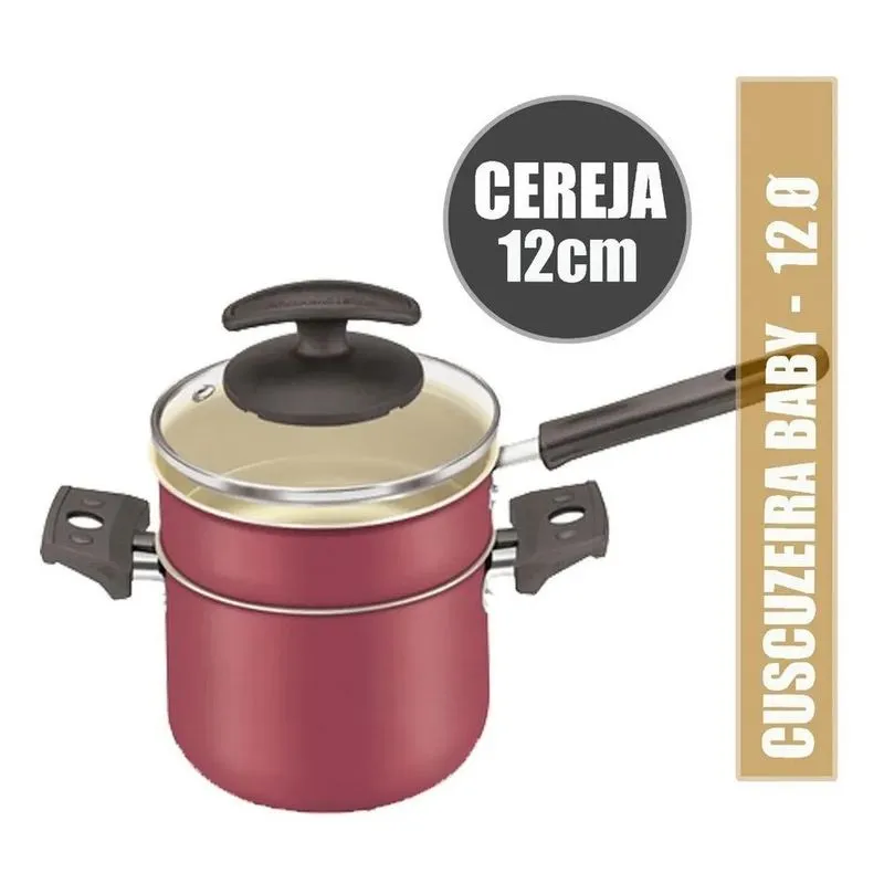 3x Fortaleza Cuscuzeiro 2x1 Anti Aderente 1,1 L Nordestino C