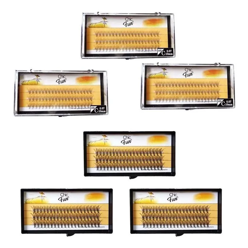 10x 6cx 10d Cílios Tufinho Com 10 Fios Curvatura C Fio A Fio