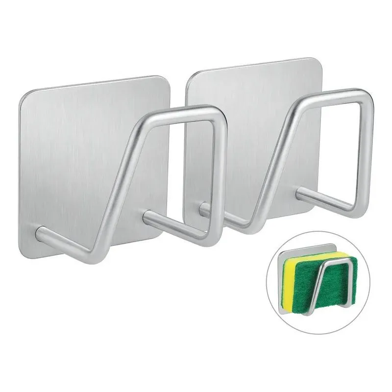 Kit 2 Suporte Porta Esponja Bucha Pia Inox Organizador Cozin
