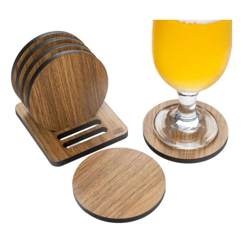 Kit Porta Copos De Cerveja Chopp Bolachas Descanso