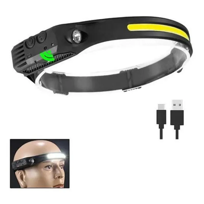 3x Lanterna De Cabeça Led Recarregavel Fita Ajustavel Usb Co