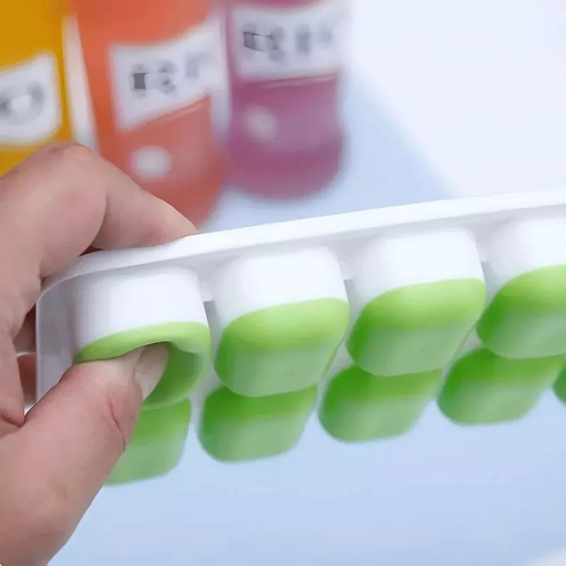 2 Formas De Gelo Cubo C Tampa Rígida Flexível Fundo Silicone