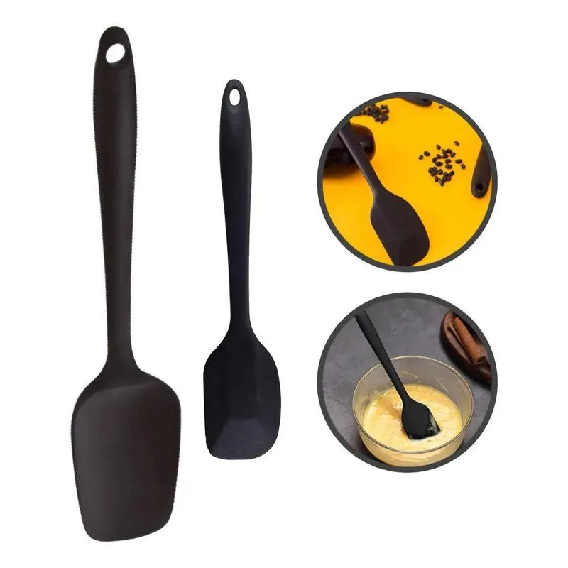 Espátula Colher Silicone Reta Pão Duro Cozinha Premium Pret