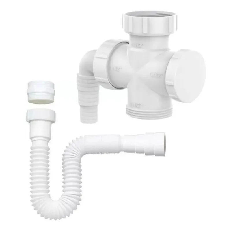 Kit Adaptador Cruzeta Máquina Lavar Roupa Ou Louça + Sifão