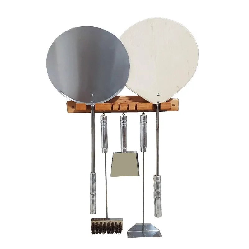 Pá 40cm Para Pizza Forno A Lenha Inox E Madeira Kit Limpeza