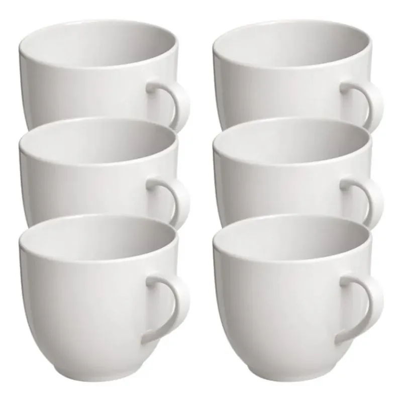 Jogo 6 Xicara Café Chá Porcelana 17 Xicara Branca