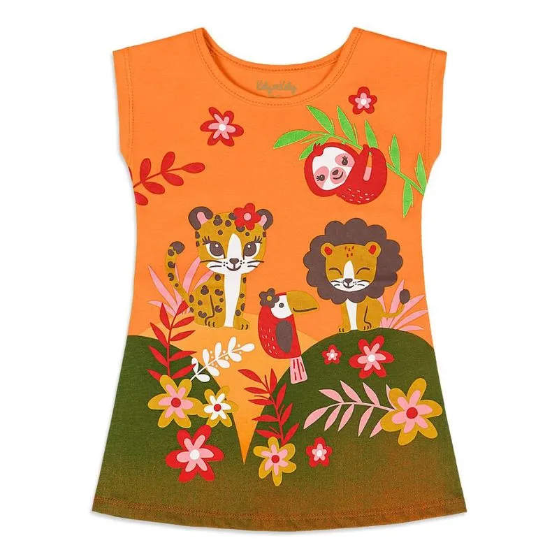 Vestido Kely kety Bebê Menina Verão Estampado PB/GB - 50122-NECTARINE-PB