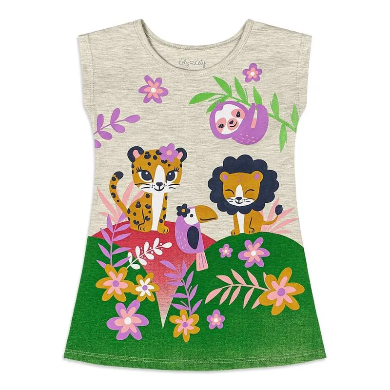 Vestido Kely kety Bebê Menina Verão Estampado PB/GB - 50122-MESCLA BANANA-PB