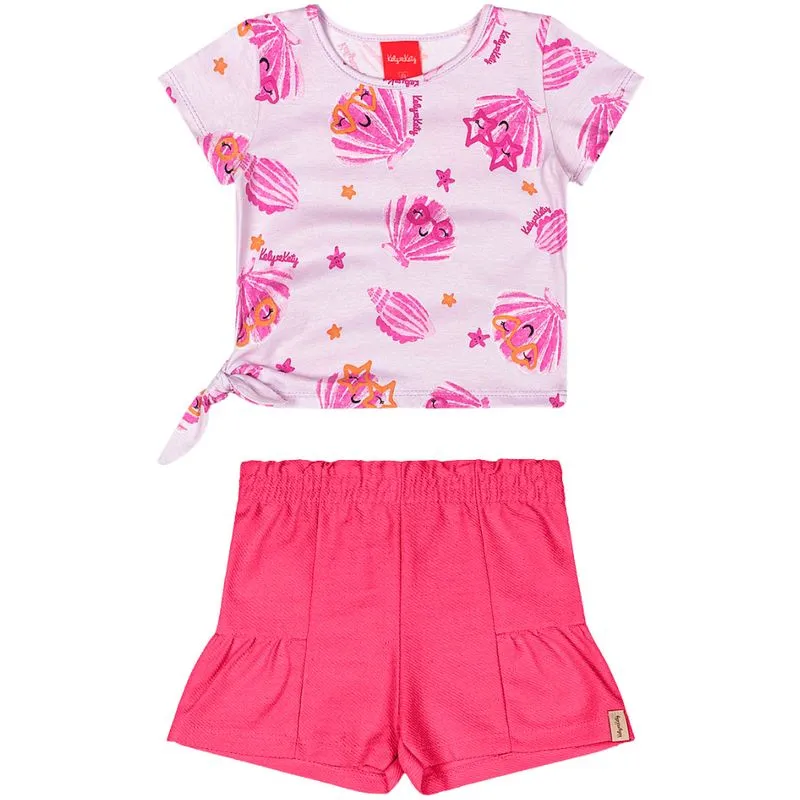 Conjunto Kely Kety Infantil Menina Verão com Estampa Conchinhas 1/3 - 50426-TULE-2