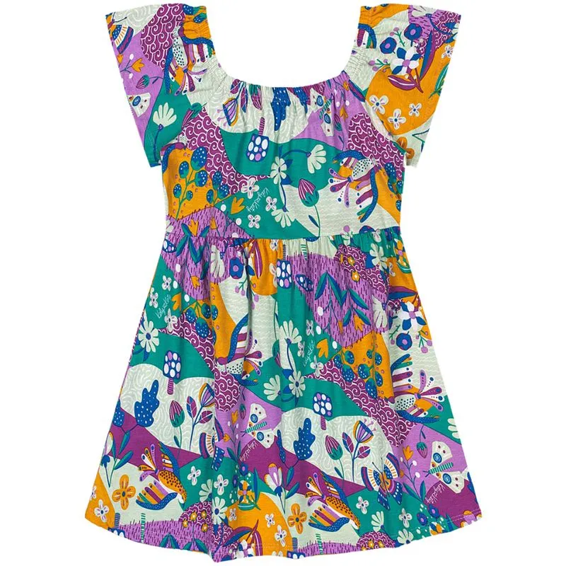 Vestido Kely Kety Juvenil Menina Verão com Estampa Colorida 10/16 - 50983-BERRY-14