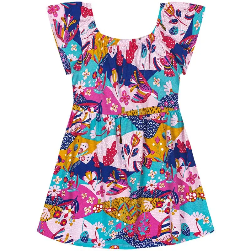 Vestido Kely Kety Juvenil Menina Verão com Estampa Colorida 10/16 - 50983-BLOSSOM-16