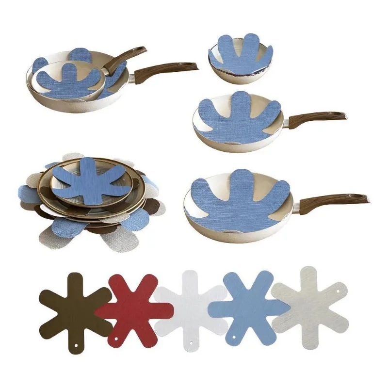Kit 12 Protetores Premium De Panelas Pratos E Azul-claro