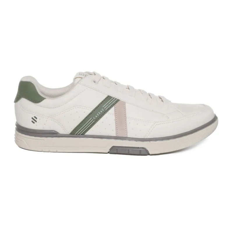 Tênis Cazzac Couro Masculino Branco Off OFF WHITE/VERDE - 40