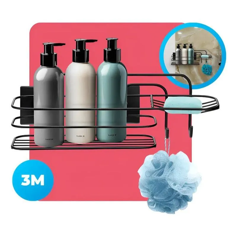 Suporte De Banheiro Cantoneira Porta Shampoo Condicionador S