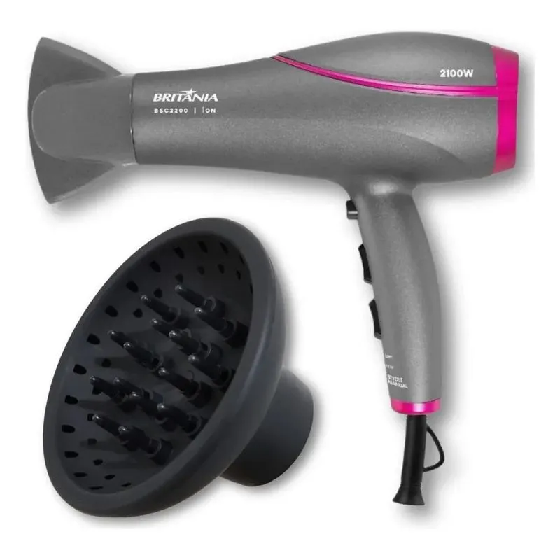 10x Secador Cabelo Bivolt Britânia 2100w Com Difusor De Cach