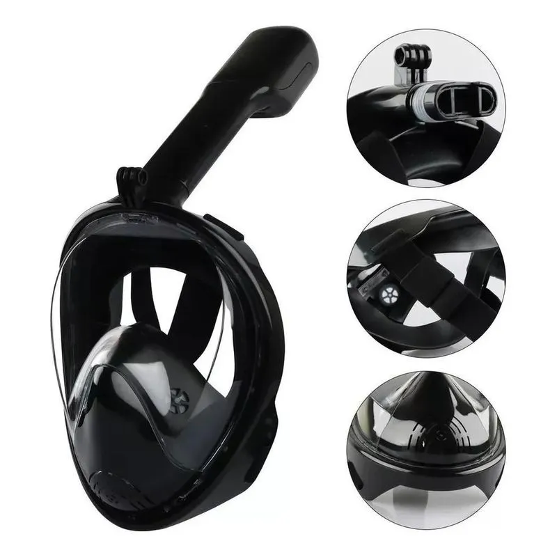 2x Máscara Mergulho Snorkel Full Face Suporte Gopro Câmera