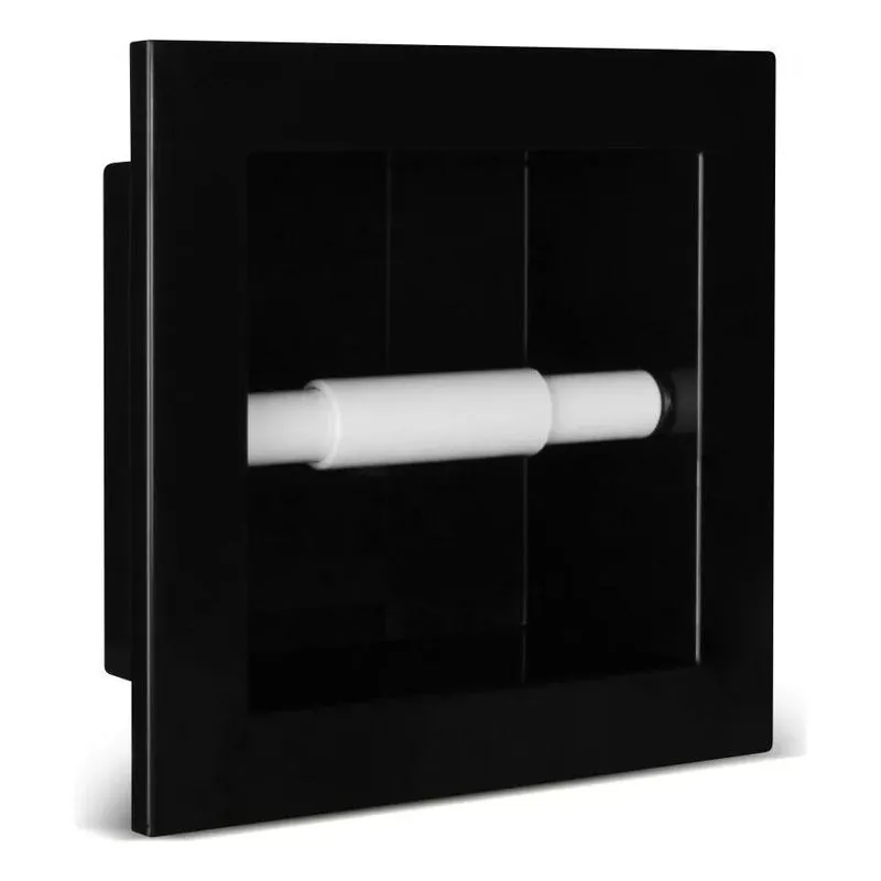 Suporte Porta Papel Higienico De Parede Papeleir Preto Nero
