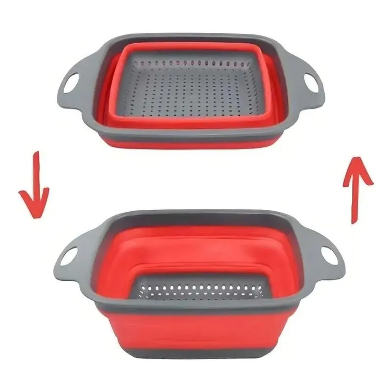 3x Escorredor De Alimentos Legumes Macarrão Retrátil Silicon