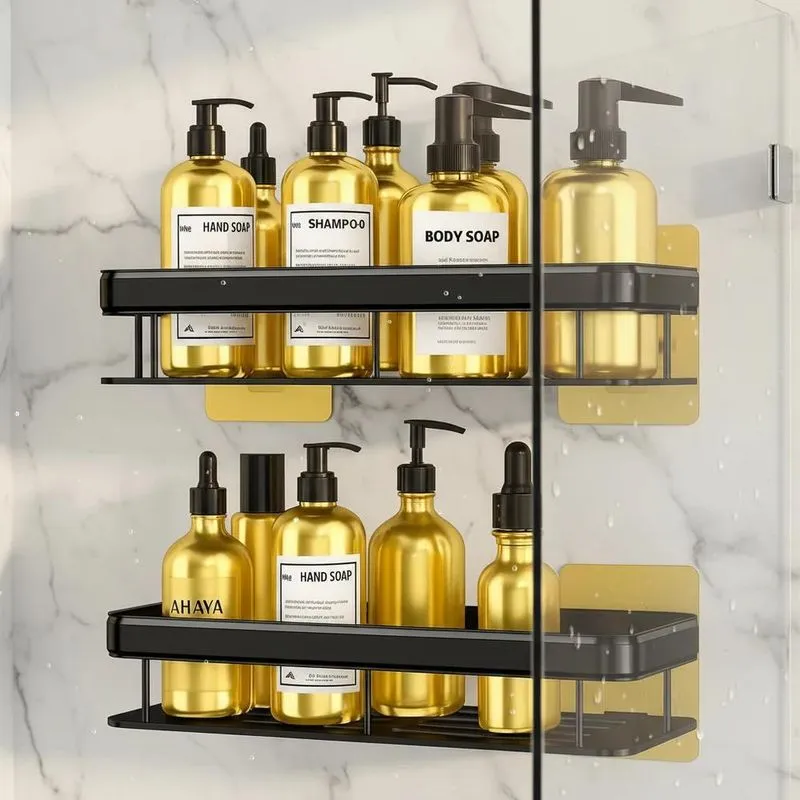 Kit 2 Suporte Porta Shampoo Adesivo Parede Banheiro Box Luxo