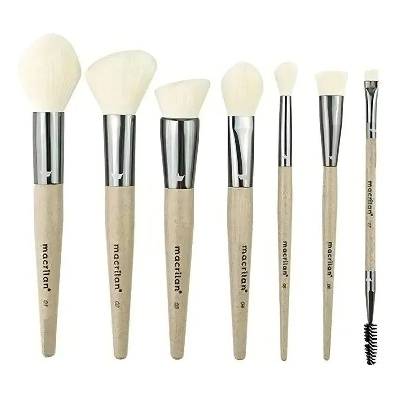 10x Kit Com 7 Pincéis Para Maquiagem Macrilan Sk100 Eco