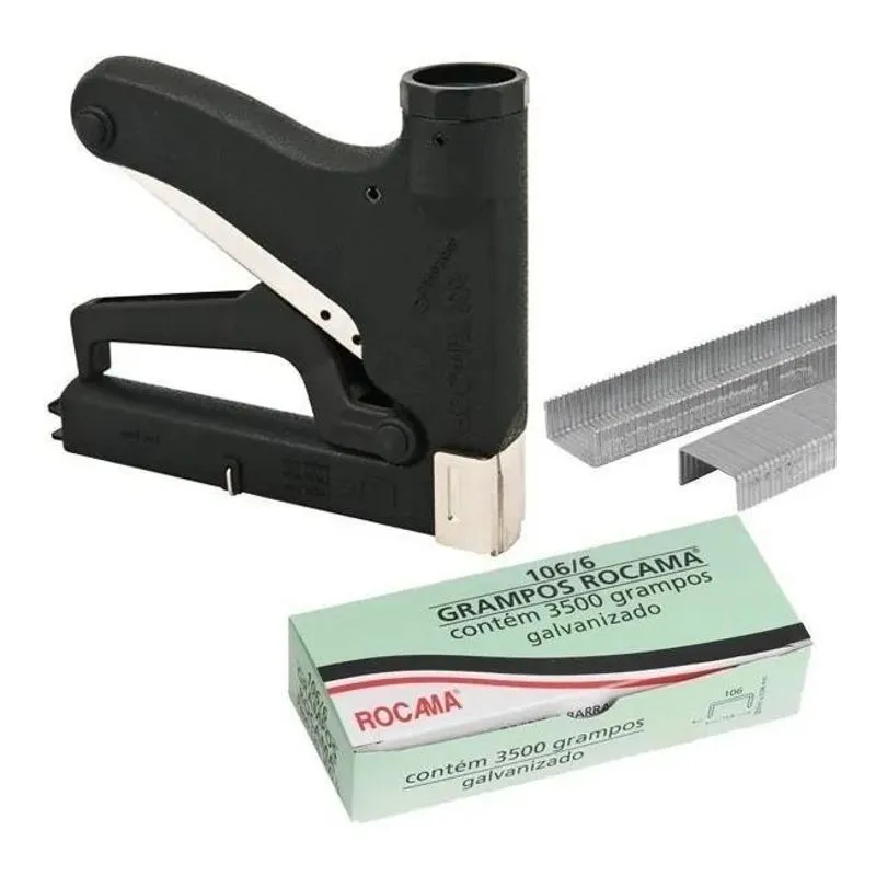 5x Grampeador Rocama Premium 106 + 3.500 Grampos 106/6mm Ofe