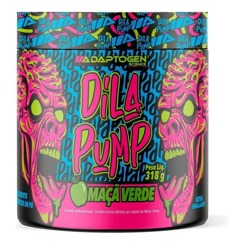 3x Suplemento Em Pó Dila Pump Pre Treino Sem Cafeína Adaptog