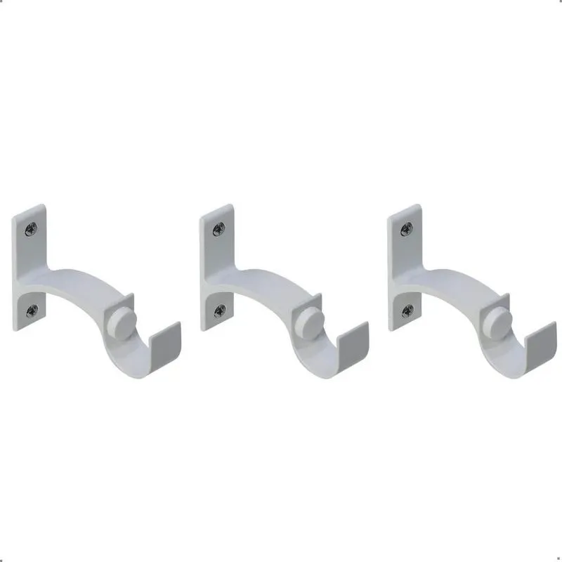 5x Kit 3 Suportes Parede Para Varão Cortina 28mm Cores Cor B