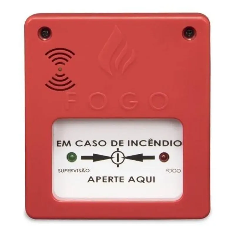 2x Acionador De Incêndio Sirene 12v/24v Alarme Manual Seguri