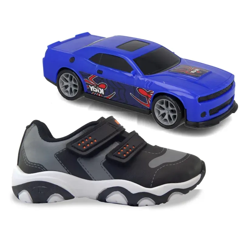 Tênis Kidy Infantil Preto + Carrinho 28