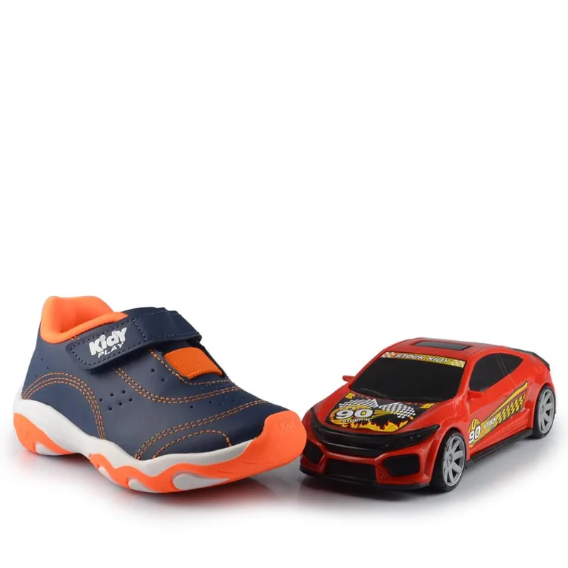 Kit Tênis Infantil Kidy Masculino Play 007-0671 1555 MARINHO/LARANJA 31 - KIDY