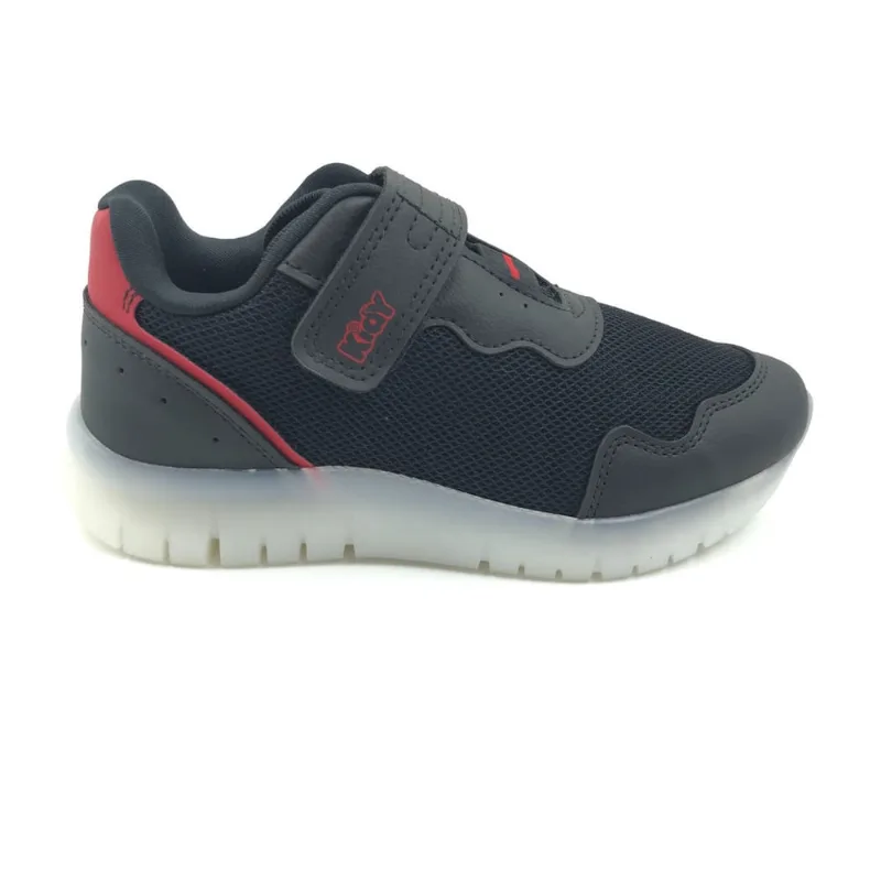 Tênis Kidy Menino com Luz Velcro Preto 350097