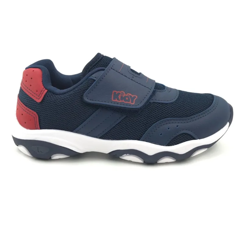Tênis Kidy Menino Velcro com Carro Azul 70818