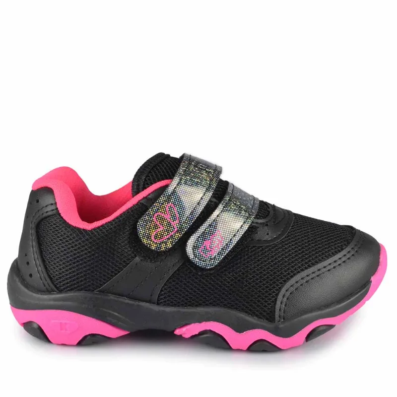 Kit Tênis Infantil Kidy Feminino Play 007-1818 4228 PRETO/PINK 25