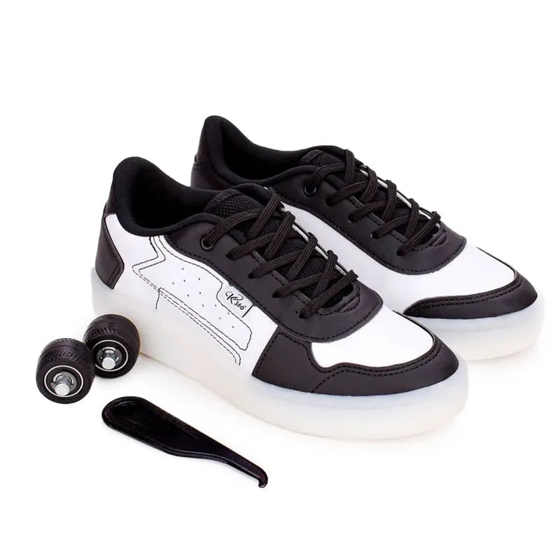 Tênis Kidy Rodinhas Infantil Preto PRETO/BRANCO - 33